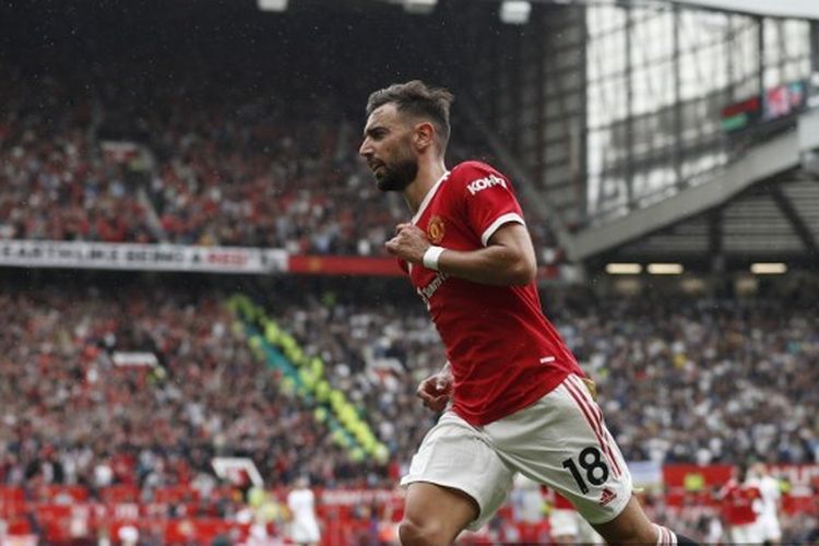 Bruno Fernandes tampil gemilang dengan mencetak hat-trick saat Manchester United melawan Leeds United pada pekan perdana Liga Inggris 2021-2022. 