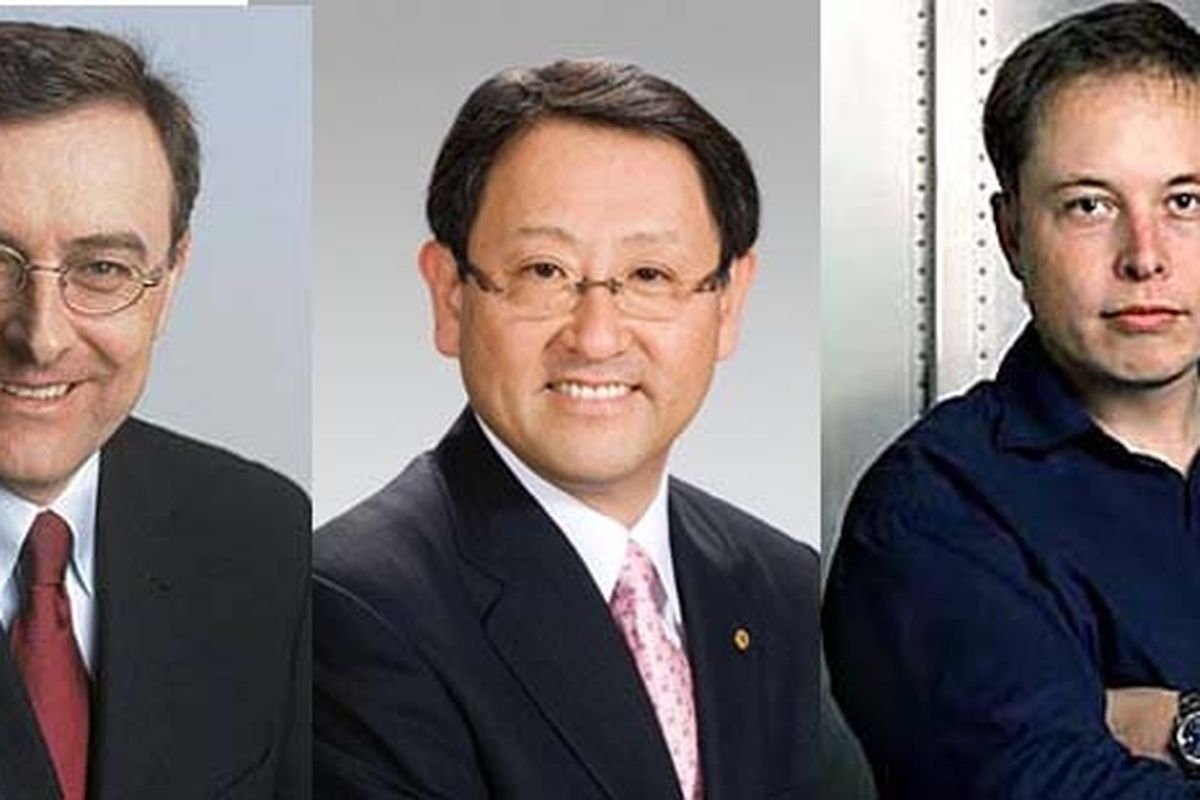 (ki-ka) Norbert Reithofer, Akio Toyoda dan Elon Musk.
