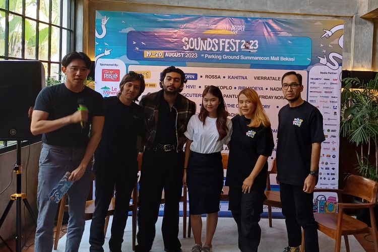 Konferensi pers festival musik Soundsfest 2023 di daerah Pejaten, Jakarta Selatan, Kamis (10/8/2023).