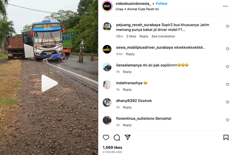Video sopir bus yang dihukum oleh anggota TNI di salah satu ruas jalan.