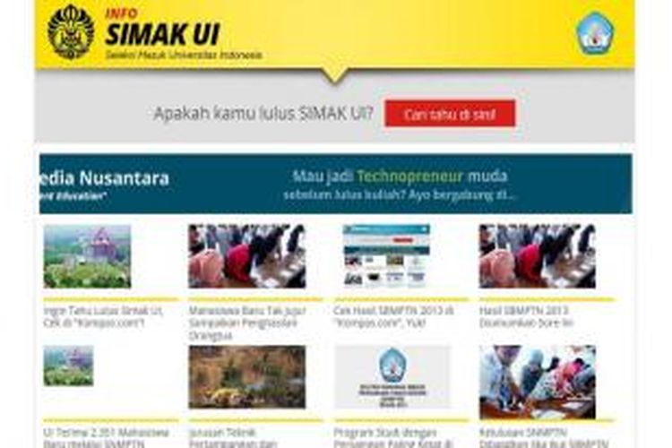 Pengumuman Simak UI di Kompas.com