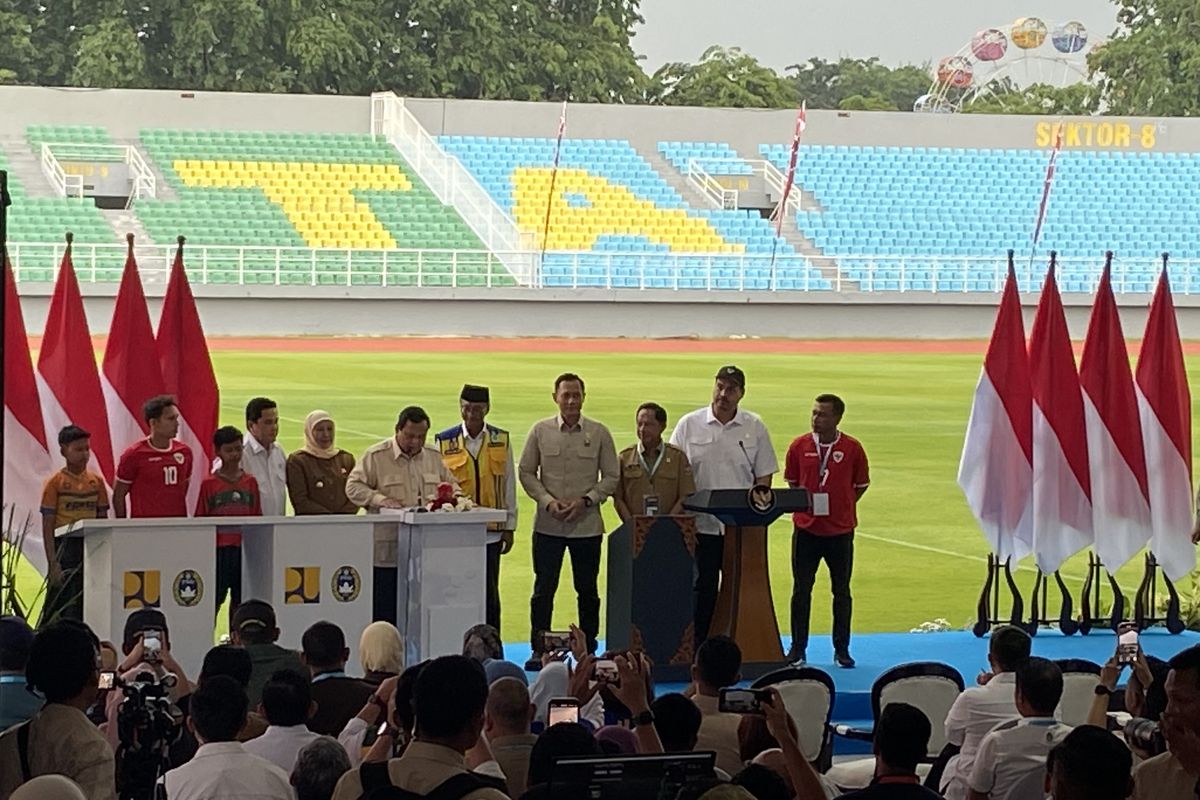  Presiden Prabowo Subianto meresmikan Stadion Gelora Delta Sidoarjo (GDS) Senin (17/3/2025). 