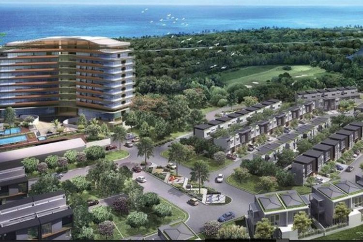 Ilustrasi kompleks properti masa kini.