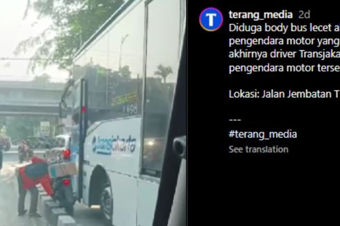 Beredar Video Driver Transjakarta Kejar Pengendara Motor yang Terjepit Bodi Bus, Ini Kata Dishub