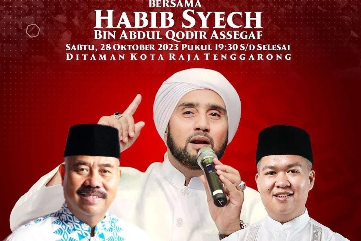Pemerintah Kabupaten (Pemkab) Kutai Kartanegara (Kukar) memastikan Habib Syech bin Abdul Qodir Assegaf hadir sebagai pemandu dalam kegiatan Kukar Bersholawat Jilid II, di Taman Kota Raja Tenggarong, Tenggarong, Kutai Kartanegara, Kalimantan Timur (Kaltim) mulai pukul 19.30 Waktu Indonesia Tengah (WITA), Sabtu (28/10/2023).