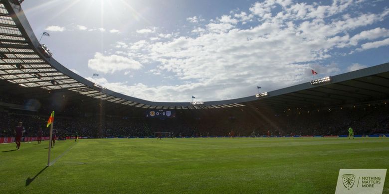 Suasana stadion Hampden Park saat laga antara timnas Skotlandia melawan Inggris pada Juni 2017.