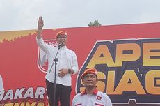 Hadiri Apel Siaga Pramono-Rano, Anies Baswedan Pose 3 Jari