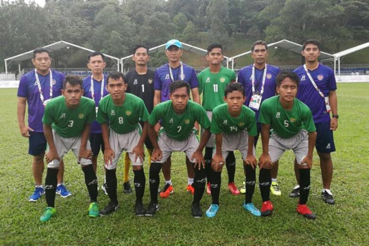 Timnas sepakbola Cerebral Palsy (CP) Indonesia mengantongi tiket ke babak final setelah mencukur Singapura dengan skor telak 6-0, ketika berlangsung di Field C National Sports Council, Kuala Lumpur, Kamis (21/9/2017), 
