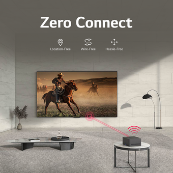Dengan Zero Connect, video bisa ditransmisikan secara wireless ke LG Magnit