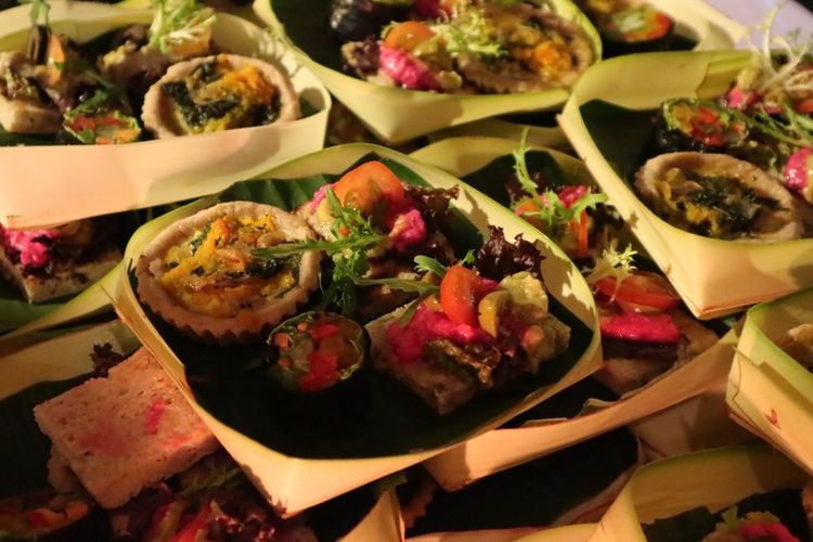 Makanan vegan dengan sajian cantik juga memanjakan lidah para peserta di Ubud Food Festival.