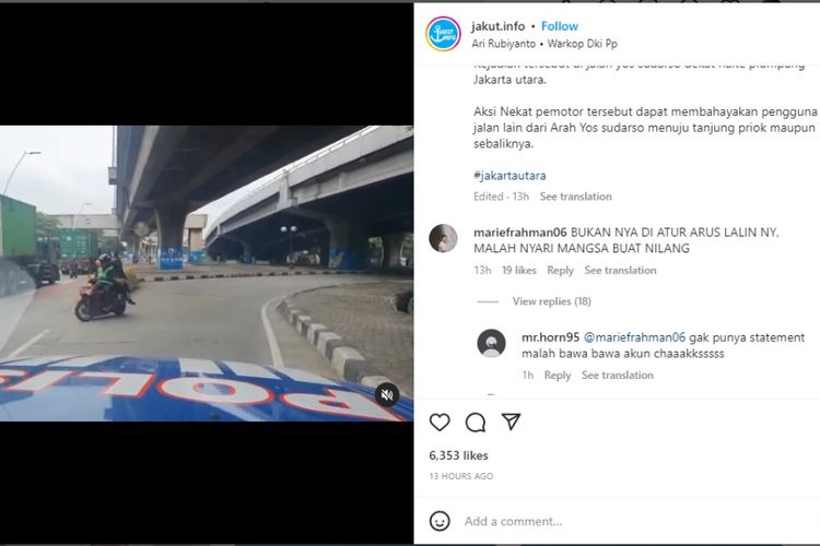 Beberapa pengendara motor terlihat melawan arah dan ditindak menggunakan ETLE Mobile