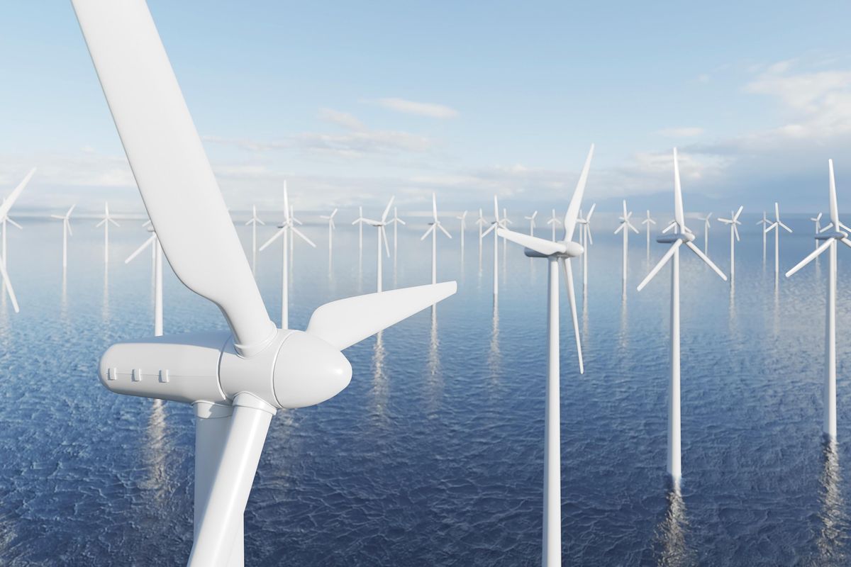 Ilustrasi turbin angin. 