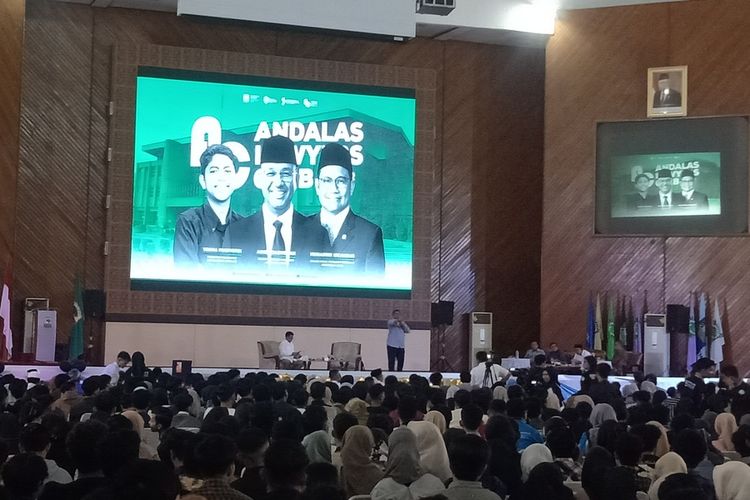 Cawapres nomor urut 1 Muhaimin Iskandar hadir Universitas Andalas, Senin (4/12/2023)