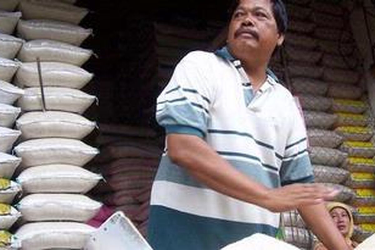 Pedagang beras di Lampung