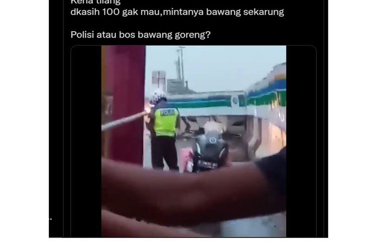 Viral video polisi tolak tilang uang dan meminta sekarung bawang