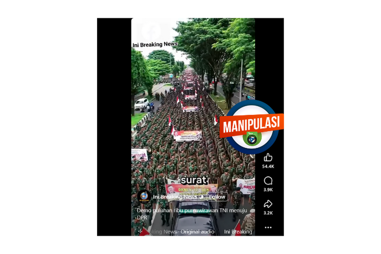 Hoaks, video purnawirawan TNI unjuk rasa minta Gibran dimakzulkan