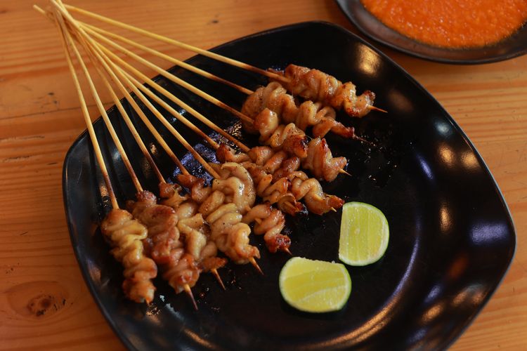 Skin taichan satay at Sate Taichan Nyot-nyot Taman Palem Jakarta.