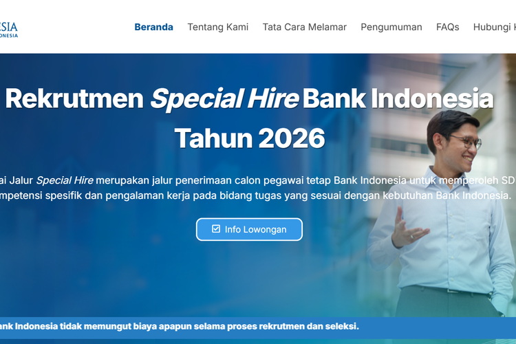 Rekrutmen BI Special Hire dan PKWT April 2026 Dibuka, Simak Syaratnya