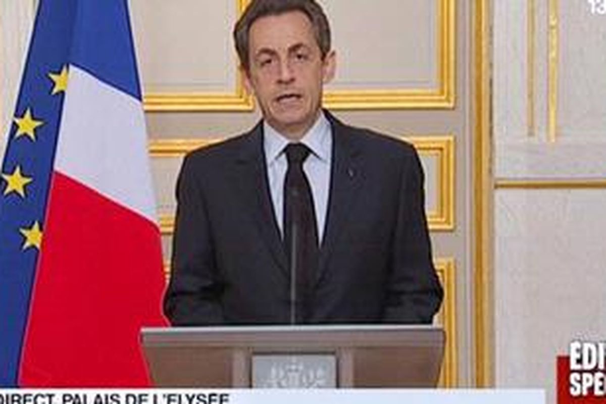 Nicolas Sarkozy mengumumkan ancaman hukuman atas kegiatan yang berhubungan dengan terorisme.