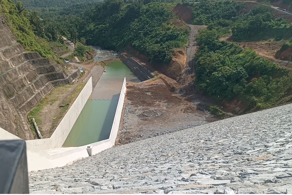 Bendungan Lau Simeme di Kecamatan Sibiru-biru, Deli Serdang, Sumatera Utara, Rabu (16/10/2024). Bendungan ini diproyeksikan untuk mengatasi banjir di Kota Medan 