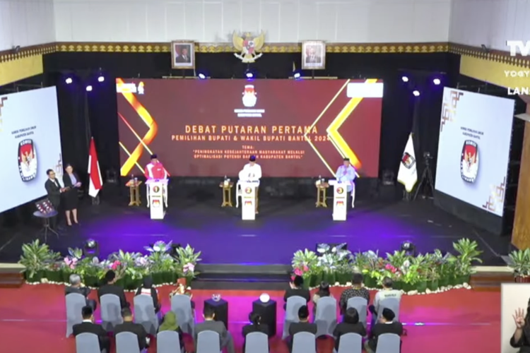 Debat perdana Pilkada Bantul 2024, Jumat (1/11/2024).