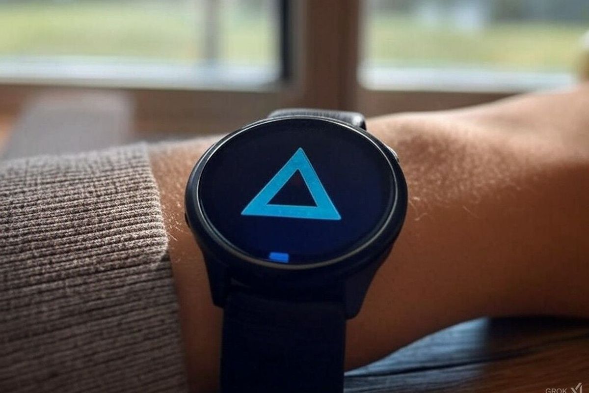 Ilustrasi jam Garmin yang terkena blue triangle.