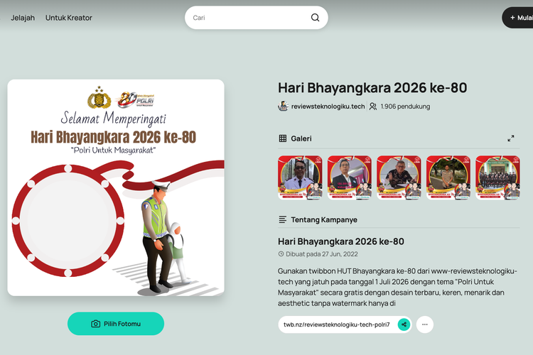 25 Link Twibbon Hari Bhayangkara ke-80 2026 untuk Status WhatsApp dan Instagram