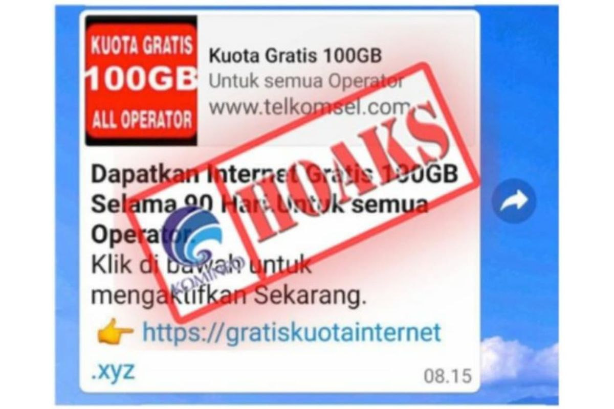 konfirmasi Kemenkominfo soal informasi hoaks kuota gratis