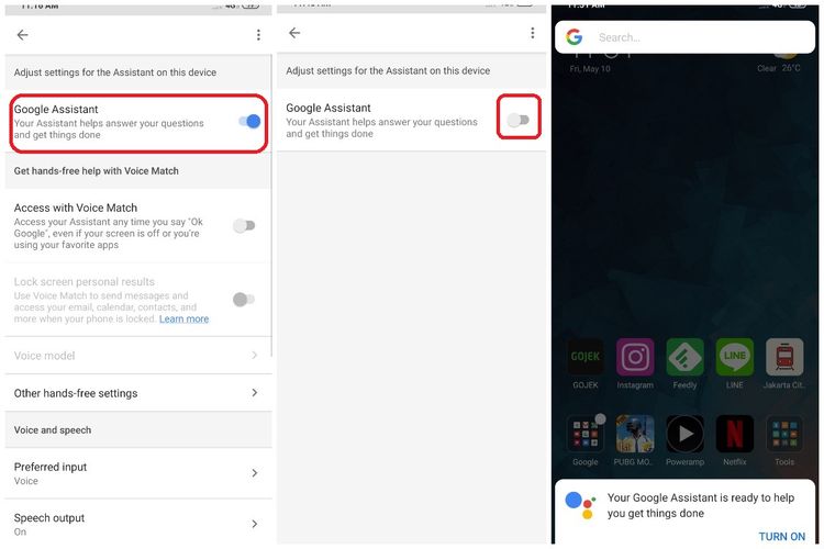 Ilustrasi Langkah Kedua mematikan Google Assistant