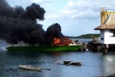 Kapal Milik Dinas Perhubungan Sumba Timur Terbakar Saat Bersandar