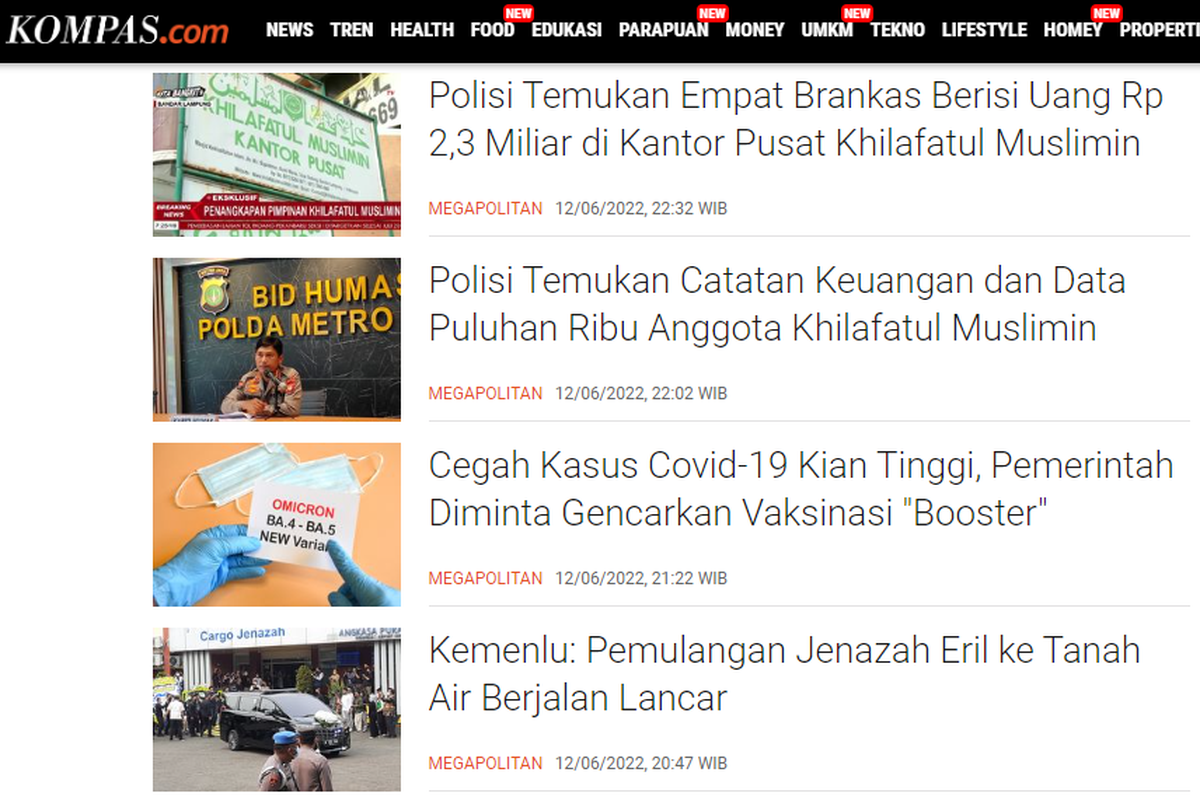 Berita Jabodetabek Terpopuler Senin (13/06/2022)