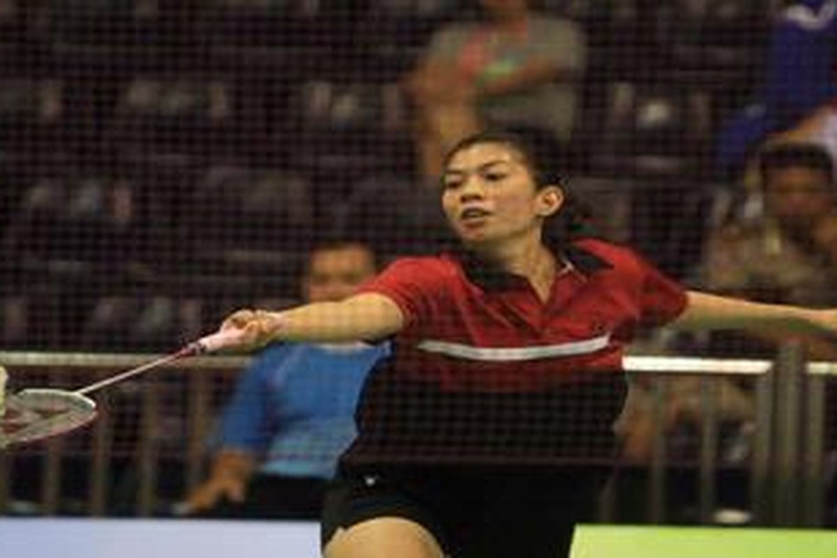 Tunggal putri bulutangkis Indonesia, Firdasari Adrianti, salah satu anggota tim uber Indonesia.