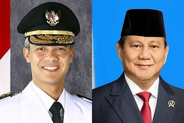 Potret Ganjar Pranowo, Prabowo Subianto, dan Anies Baswedan.