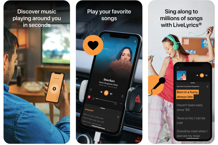 Ilustrasi aplikasi pendeteksi lagu dengan suara Soundhound.