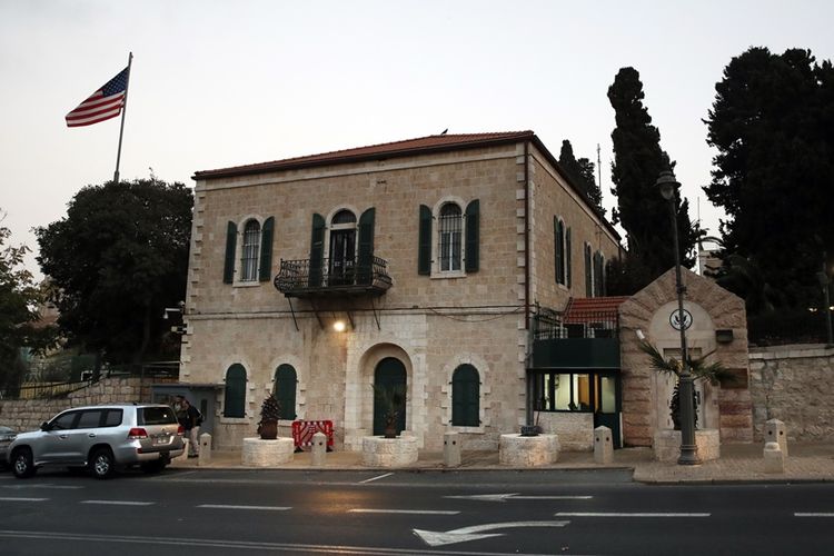 Gedung konsulat AS di Yerusalem yang menangani urusan dengan Palestina yang akan digabungkan dengan Kedutaan Besar untuk Israel.