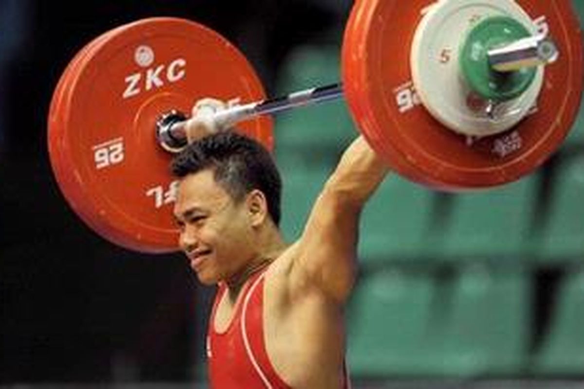 Lifter Indonesia, Eko Yuli Irawan, yang menyumbang 1 perunggu di Asian Games XVI 2010.