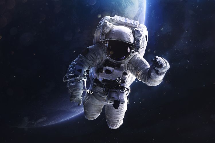 Ilustrasi astronot, kosmonot di luar angkasa.