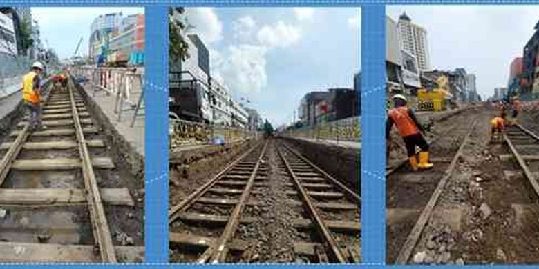 Temuan jalur trem kuno di lokasi pembangunan MRT di Jalan Gajah Mada
