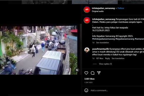 Viral Video Tawuran Antarpelajar di Semarang, Satu Orang Terluka