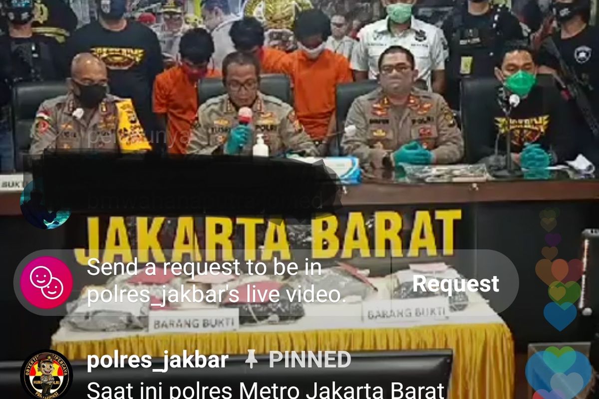 Rilis kasus perampokan mini market Indomaret di Polres Metro Jakarta Barat, Jumat (5/6/2020)