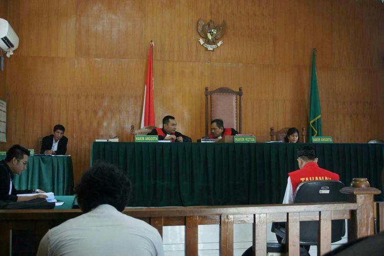 Sidang pembacaan tuntutan kasus mutilasi di Pengadilan Negeri Karawang, Selasa (10/7/2018).