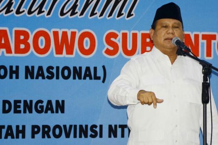 Prabowo Subianto saat silaturahmi di NTB, Selasa (7/3/2017).