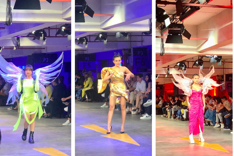 Fujianti, Nikita Mirzani dan Awkarin di presentasi Bubah Alfian X Revashion di JF3 Fashion Festival 2023, MKG, Jakarta.