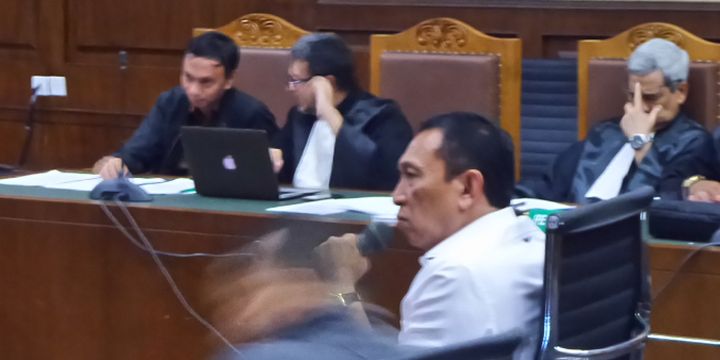Sekjen KONI Ending Fuad Hamidy saat bersaksi di Pengadilan Tipikor Jakarta, Senin (8/1/2018).