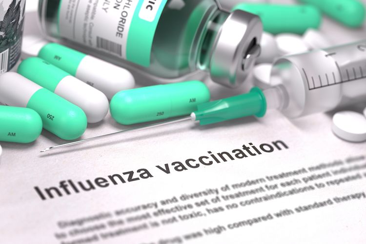 Ilustrasi vaksin influenza. Orang dewasa perlu mendapat imunisasi influenzaatau vaksinasi flu, sebelum vaksin Covid-19 dipastikan dapat digunakan untuk melawan pandemi virus corona SARS-CoV-2.