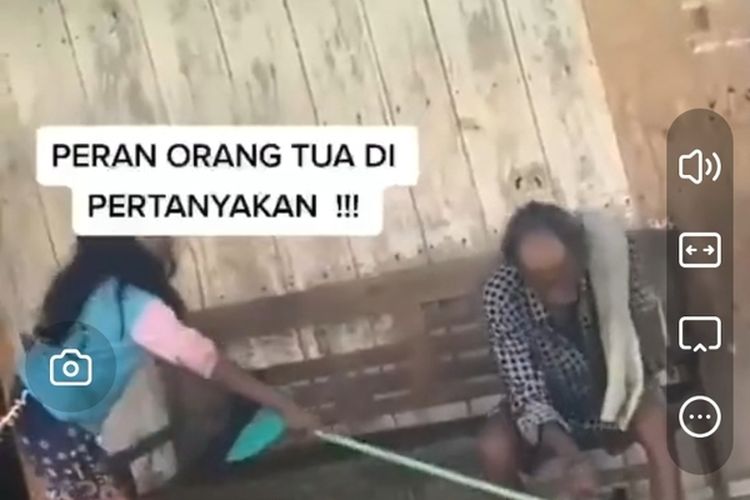 Sebuah video amatir yang mendokumentasikan perlakuan kasar seorang siswi SD terhadap kakeknya yang renta viral di media sosial baru-baru ini.