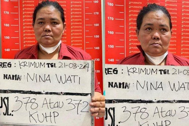 Nina Wati (47) tersangka penipuan bermodus  meluluskan anak korbannya masuk Akademi Kepolisian (Akpol)
