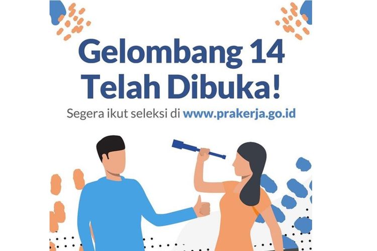 Program Kartu Prakerja gelombang 14 telah dibuka pada Kamis (11/3/2021) siang.