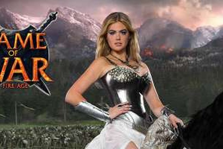 Gambar promosi Game of War yang mengandalkan model seksi Kate Upton.