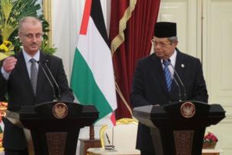 Presiden Susilo Bambang Yudhoyono bertemu Perdana Menteri Palestina Rami Hamdallah di Istana Negara, Jumat (28/2/2014).